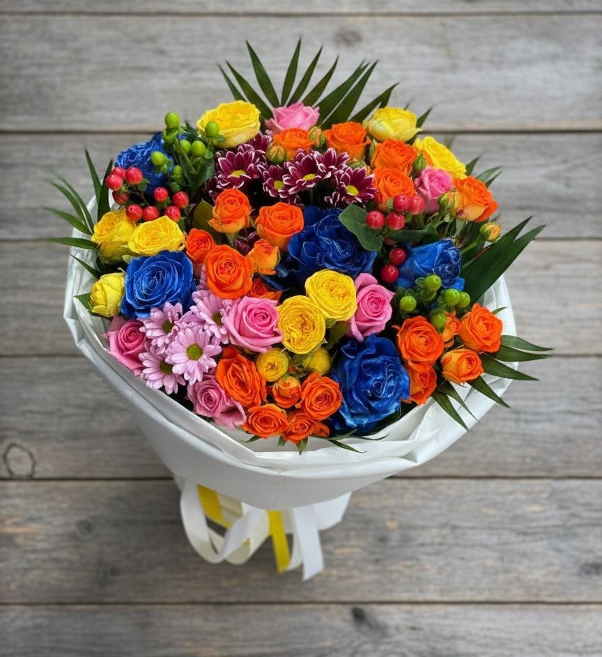 Букет цветов из: Розы и Хризантемы в Верхотурье