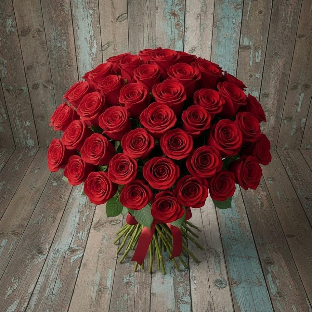 Букет 55 Красных роз Фридом в Верхотурье