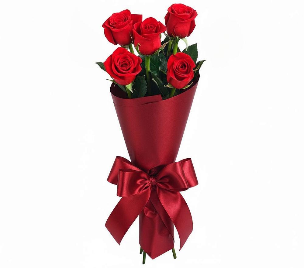 Букет 5 Красных роз Эдлесс Лав в Верхотурье