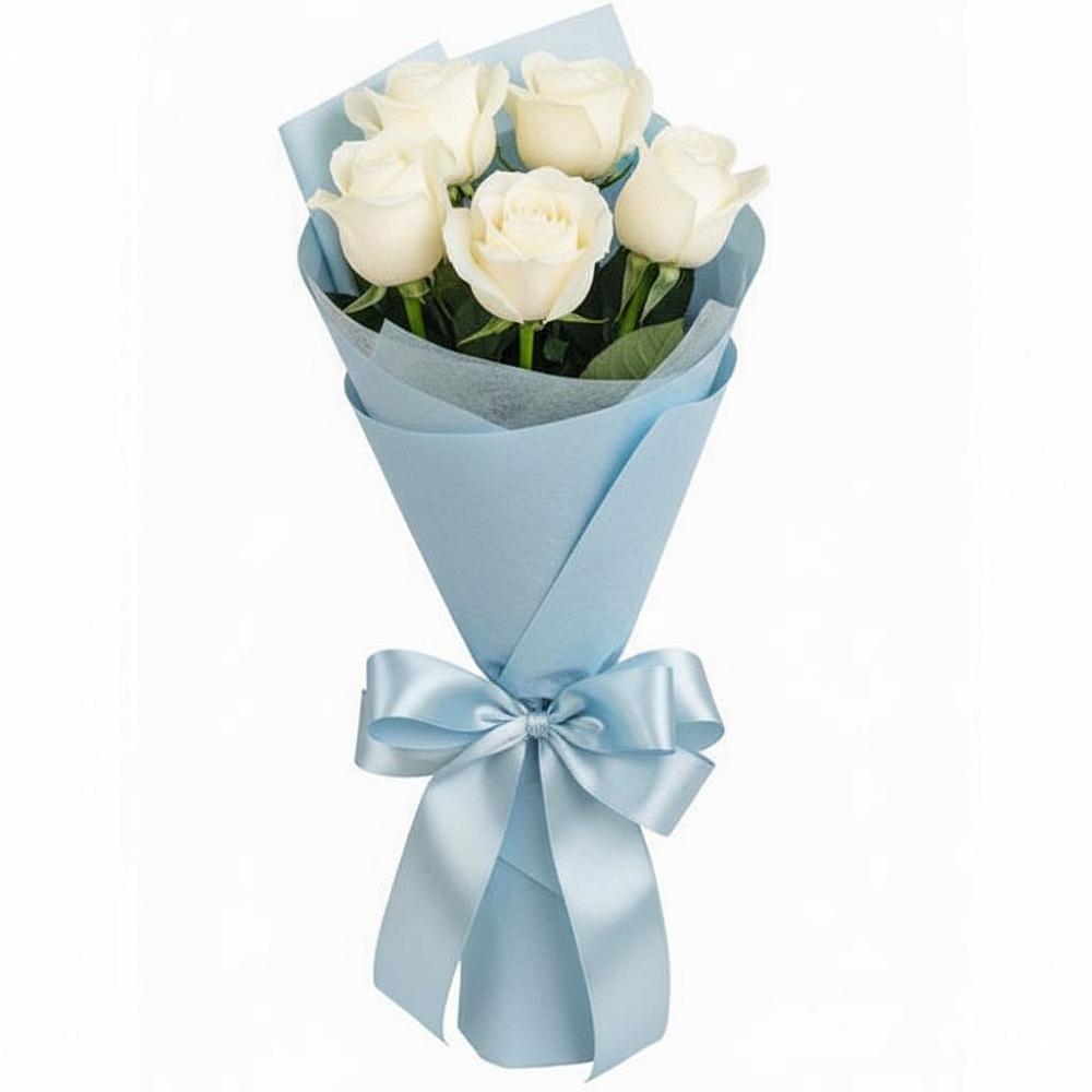 Букет 5 Белых роз Проуд в Верхотурье