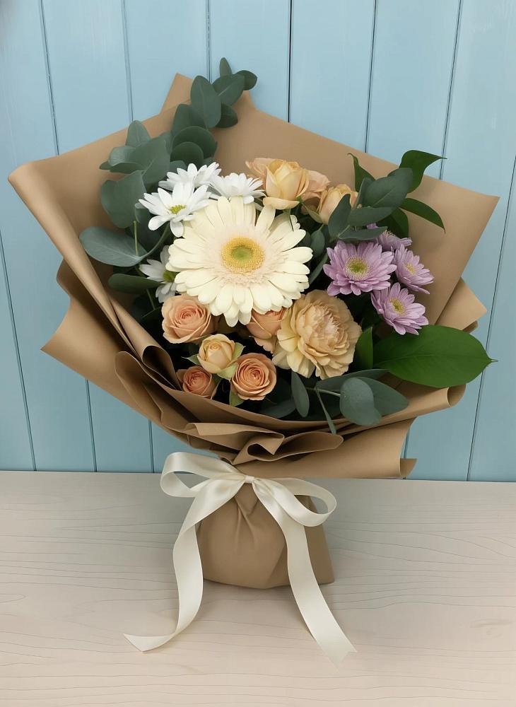 Букет цветов из: Герберы и Хризантемы в Верхотурье