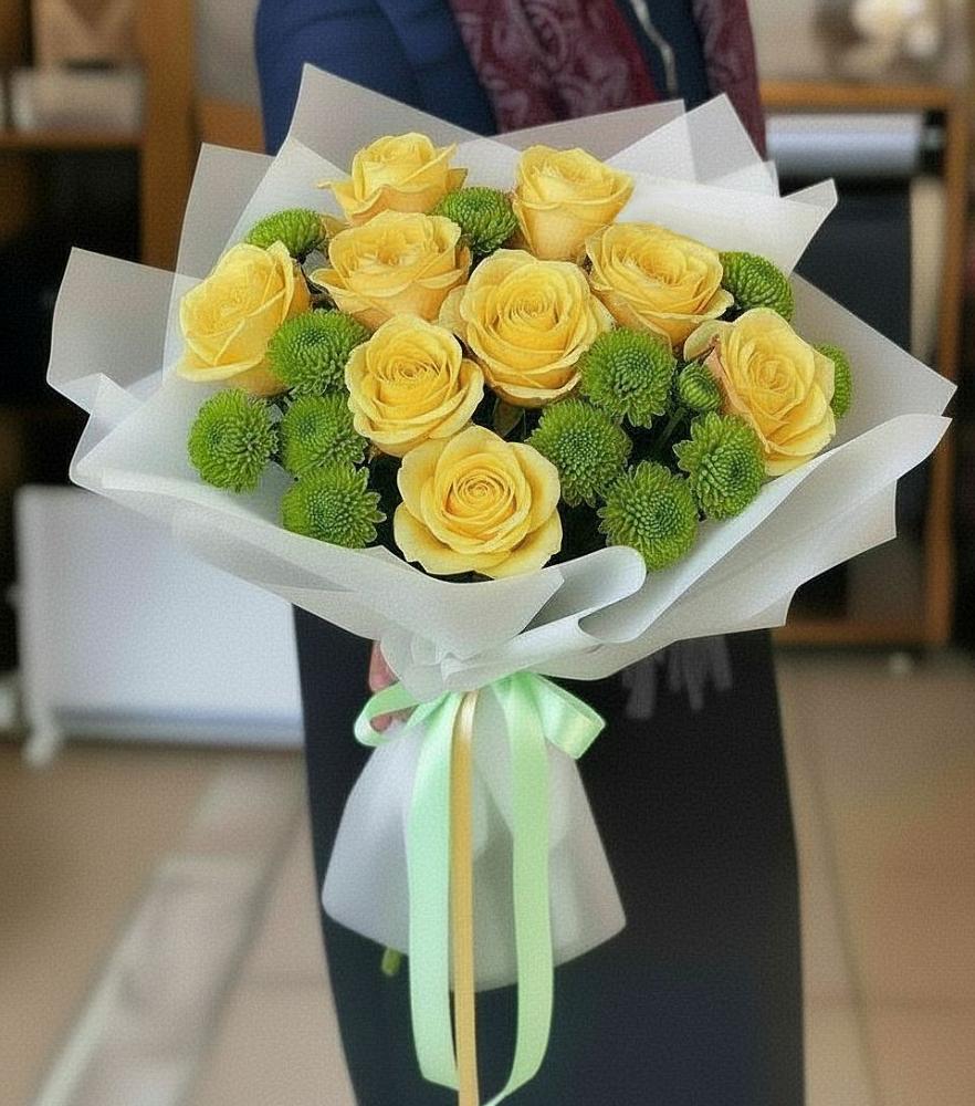 Букет цветов из: Хризантемы и Розы в Верхотурье