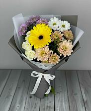 Букет цветов из:  Розы, Герберы и Хризантемы #REPLACE_PRED# Верхотурье