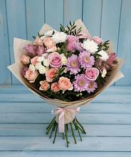 Букет цветов из:  Хризантемы, Розы и Альстромерии в Верхотурье