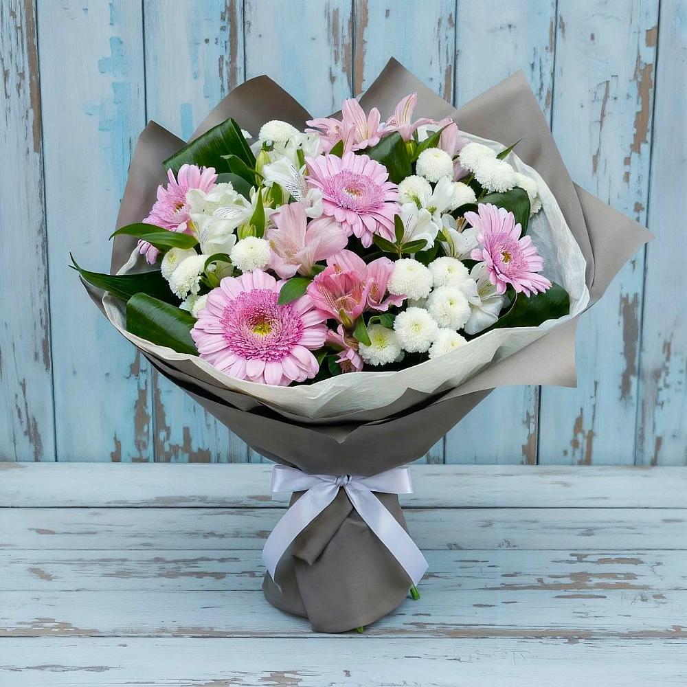 Букет цветов из: Герберы, Альстромерии и Хризантемы в Верхотурье