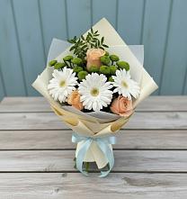 Букет цветов из:  Герберы, Розы и Хризантемы в Верхотурье